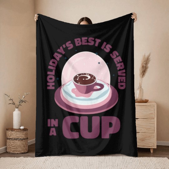 Christmas Snow Globe Coffee Caffeine Lover Throw Blankets