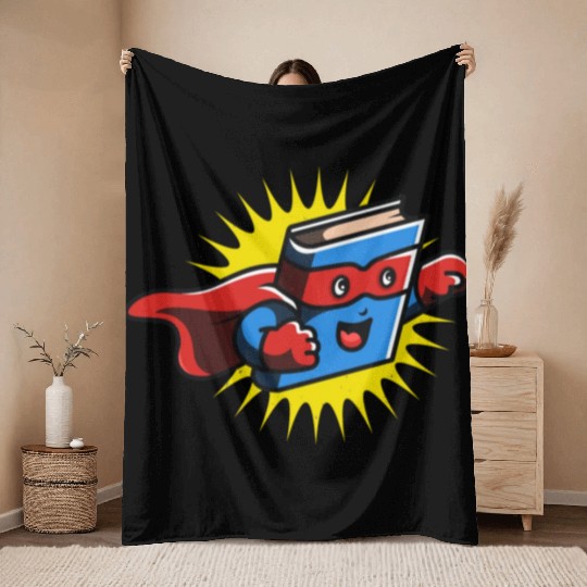 Book Hero Reading Book Lover Comic Book Comics Throw Blankets