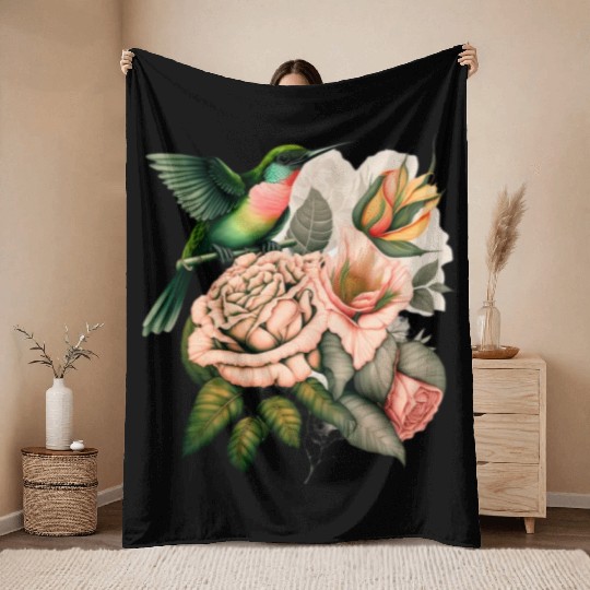 Plants Roses Flowers Throw Blankets