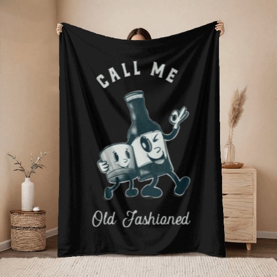 Bourbon Lover Call Me Old Fashioned Throw Blankets