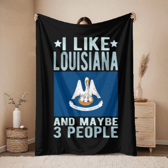 Louisiana Flag US State Throw Blankets