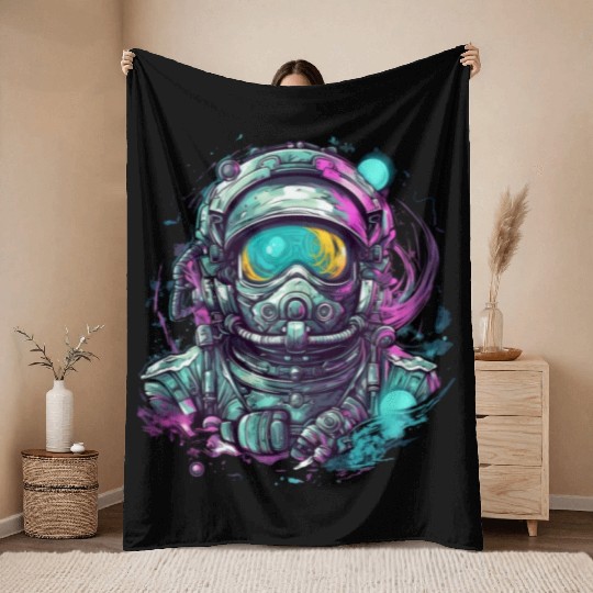 Astro Selfie Throw Blankets