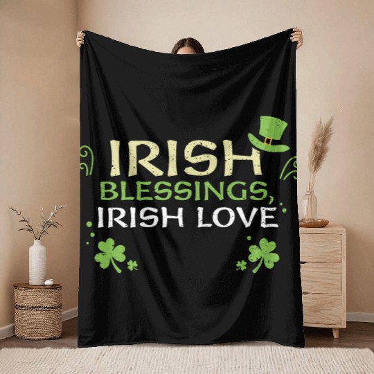 Irish blessings, Irish love Throw Blankets