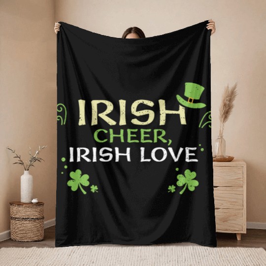 Irish cheer, Irish love Throw Blankets