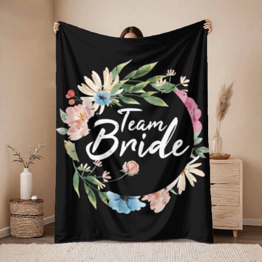 Team bride I bachelorette party Throw Blankets