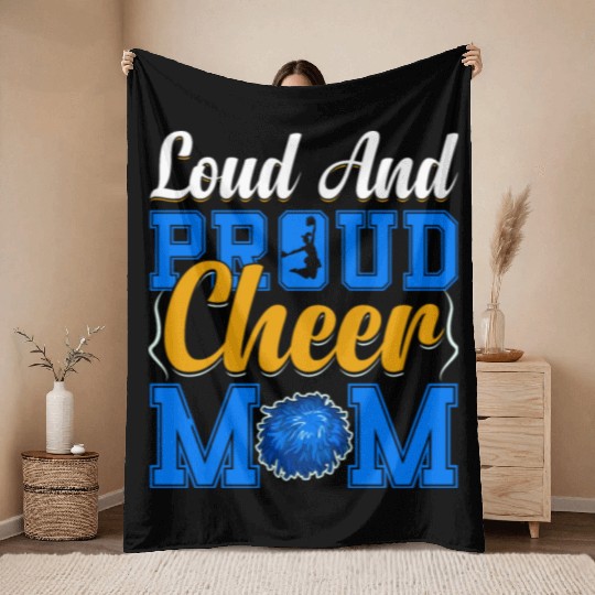 LOUD AND PROUD CHEER MOM Throw Blankets