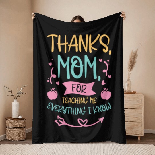 Mothers Day Teacher Grandma Teaching Mother Throw Blankets