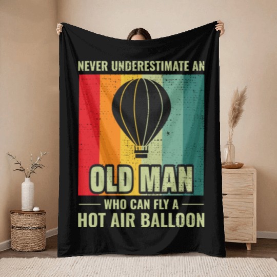 Hot Air Ballooning Hopper Balloon Ride Balloonist Throw Blankets