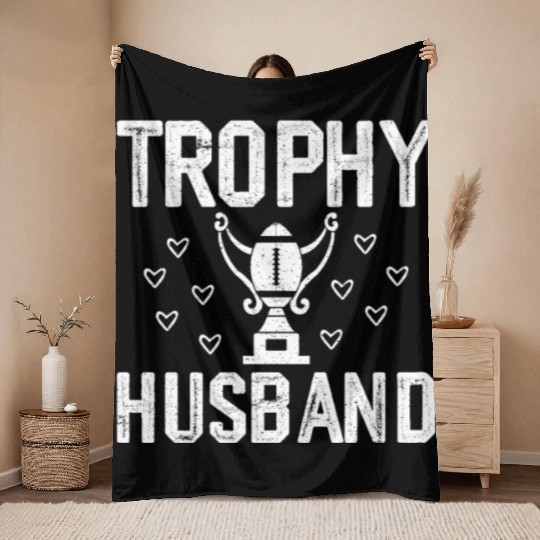Trophy Husband Throw Blankets Funny Throw Blankets