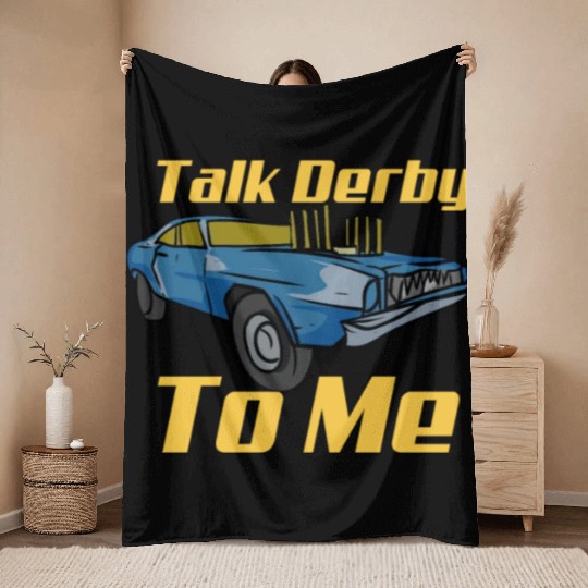 Demolition Derby Car Demo Derby Driver Throw Blankets
