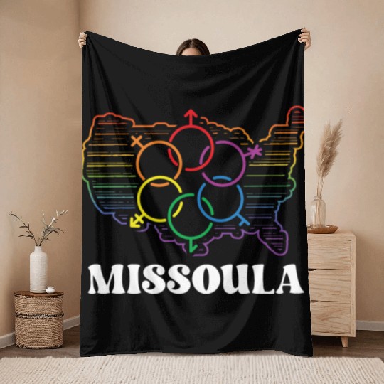 Missoula Pride Month Pride Flag LGBT Community LGB Throw Blankets