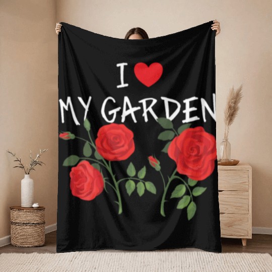Garden, Gardener - I Love my Garden Throw Blankets