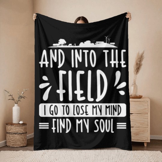 And Into The Field Farmer Agriculture Farming Throw Blankets