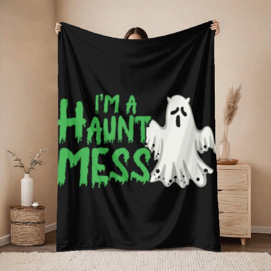 Halloween Paranormal Ghost Hunters Horror Fans Throw Blankets