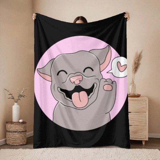 American Pitbull Terrier Puppy Pet Cute Pitbull Throw Blankets