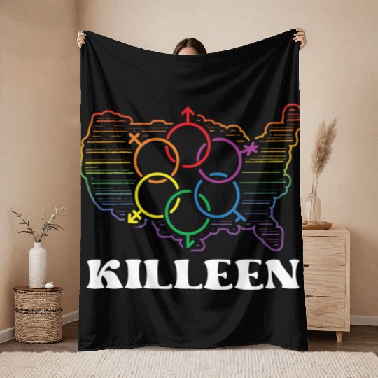 Killeen Pride Month Pride Flag LGBT Community LGBT Throw Blankets