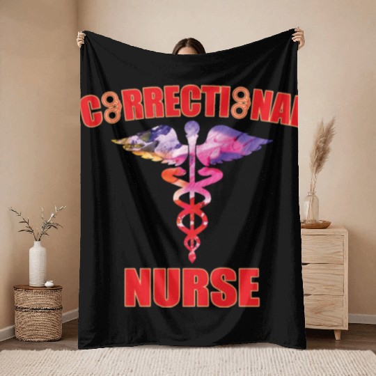 Great Correctional Nurse Design Prison Nurse Throw Blankets
