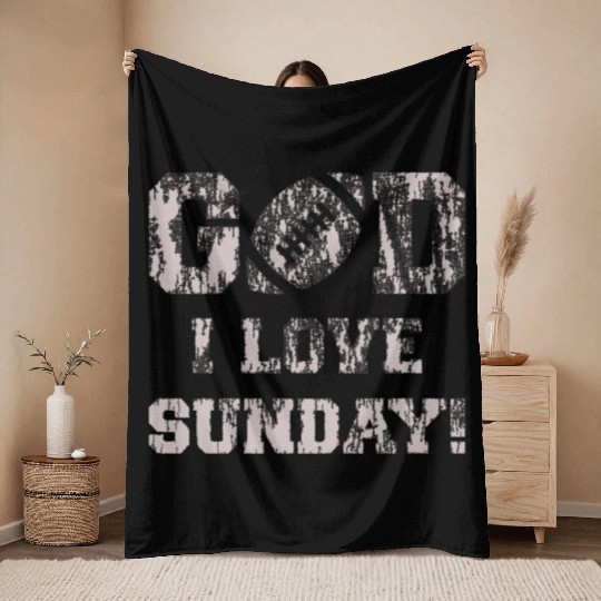 GOD I LOVE SUNDAY Throw Blankets