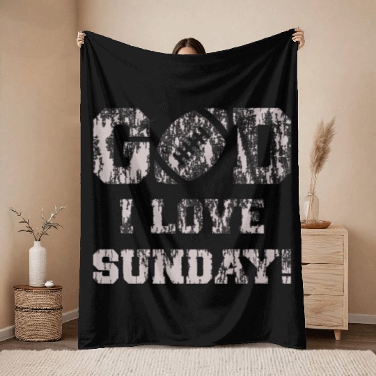 GOD I LOVE SUNDAY Throw Blankets
