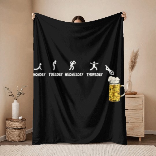Beer Lover Brewery Funny Drinking Alcohol Party Throw Blankets