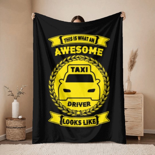 this is what an awesome taxi driver looks like Throw Blankets