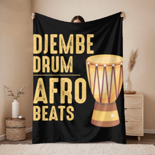 Djembe Player Drummer Music Drum Musician Throw Blankets