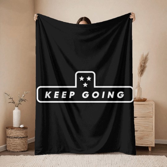 Keep Going Motivational Quote Thriller Throw Blankets