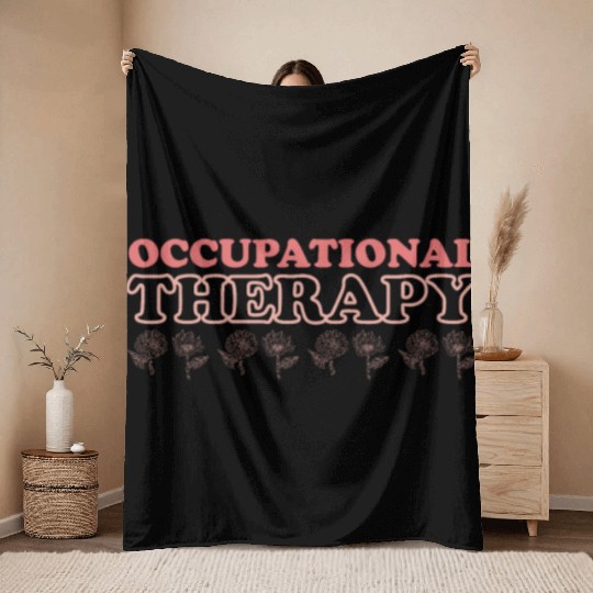 Cute Occupational Therapy Apparel Throw Blankets
