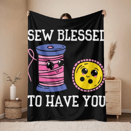 Button Thread Sibling Goals Big Brother Sister Pun Throw Blankets