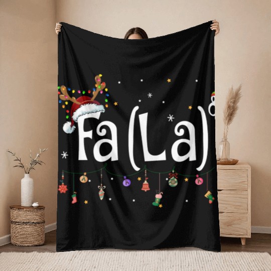 Fa La La 8 Math Teacher Christmas Throw Blankets