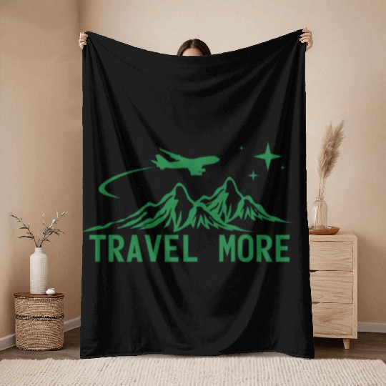 Travel More Vacation Explore Wanderlust Holidays Throw Blankets
