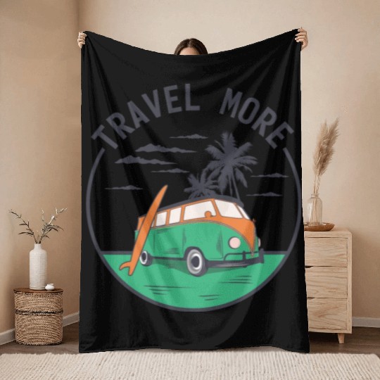 Travel More Vacation Explore Wanderlust Holidays 4 Throw Blankets