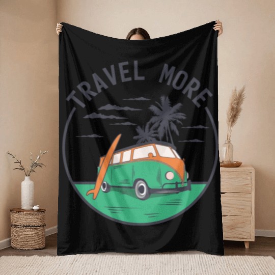 Travel More Vacation Explore Wanderlust Holidays 4 Throw Blankets