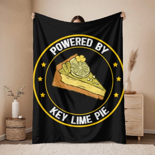 Powered By Key Lime Pie Pies Lover Throw Blankets