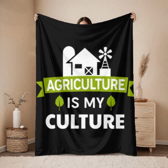 Agriculture is my culture Farmer tumblr Throw Blankets
