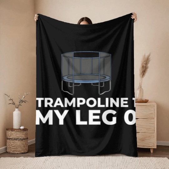 Trampoline Gymnastics Indoor My Leg aesthetic Throw Blankets
