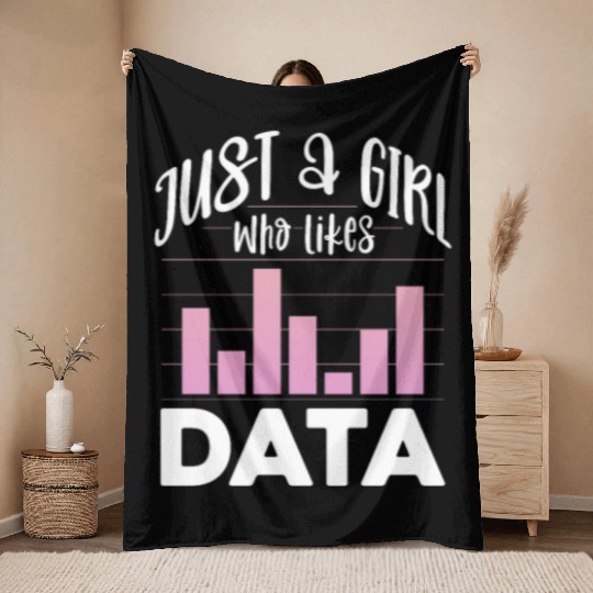 Just A Girl Who Likes Data Throw Blankets
