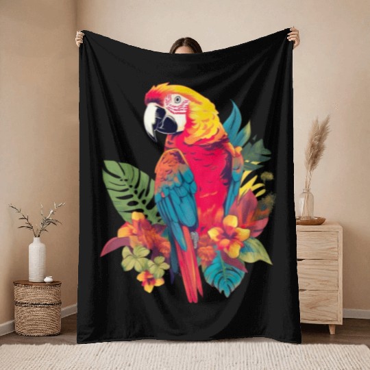 Macaw Parrot for a Bird Lover Animal Lover Throw Blankets