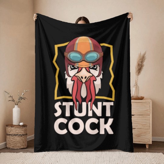 Cock Stunt Cock Chicken Lovers Cock Lover Throw Blankets