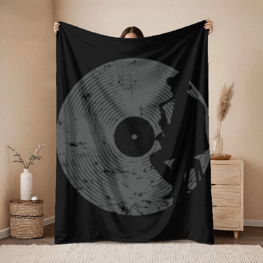 Blues or Jazz on Vinyl Record Throw Blankets
