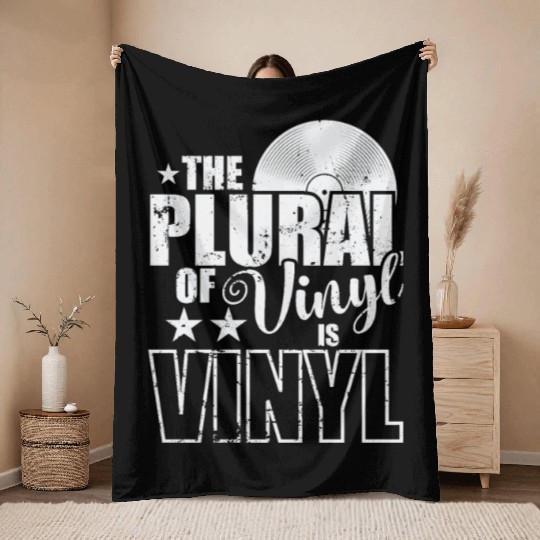 The Plural of Vinyl is VINYL Record Throw Blankets