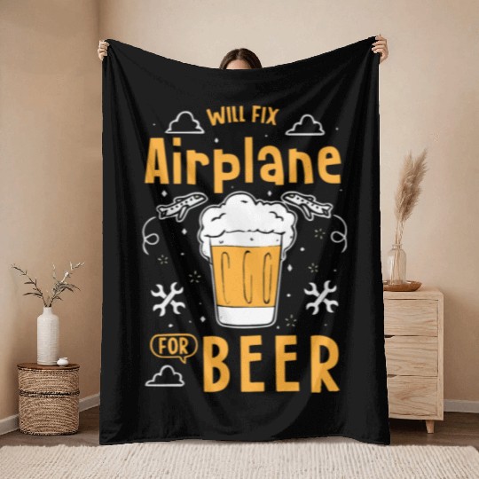Aircraft Mechanic Throw Blankets