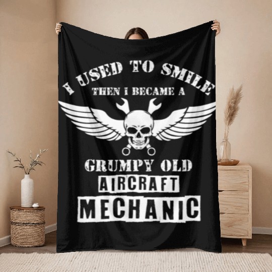 Aircraft Mechanic Throw Blankets