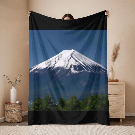 Mount Fuji Japan Panorama Souvenir Travel Trip Throw Blankets