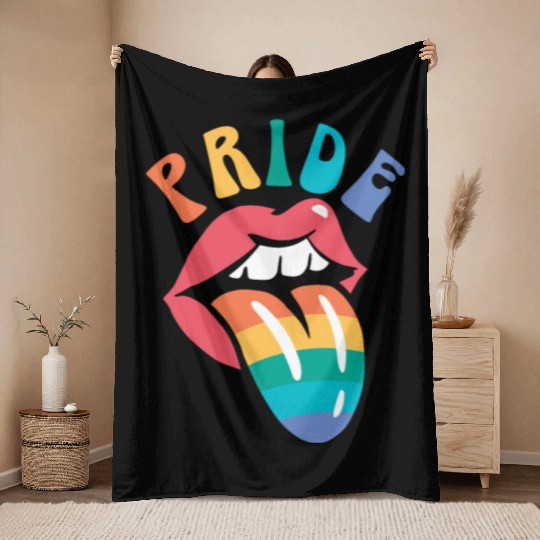 Gay Rights Rainbow Pride Month LGBTQ Gay Pride Throw Blankets