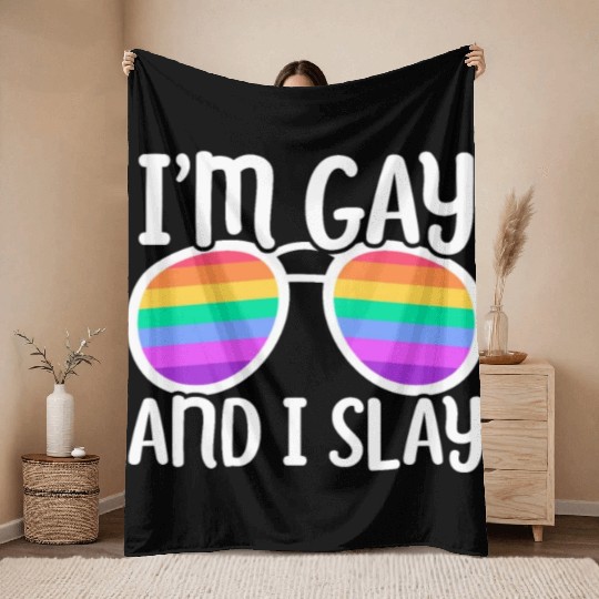 Gay Rights Rainbow Pride Month LGBTQ Gay Pride Throw Blankets