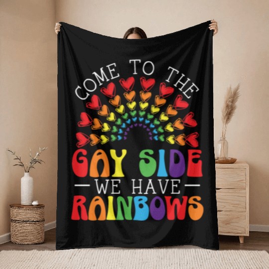 Gay Rights Rainbow Pride Month LGBTQ Gay Pride Throw Blankets