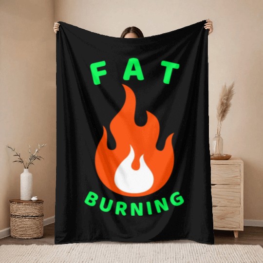 Fat Burning Gym Workout Throw Blankets