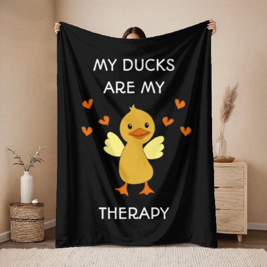 Funny Duck Lover Cute Animal Throw Blankets