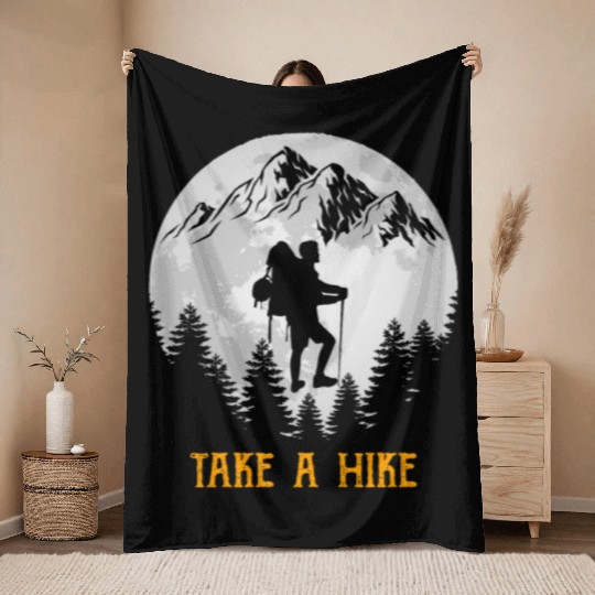 Take a Hike Wanderlust Hiking Throw Blankets